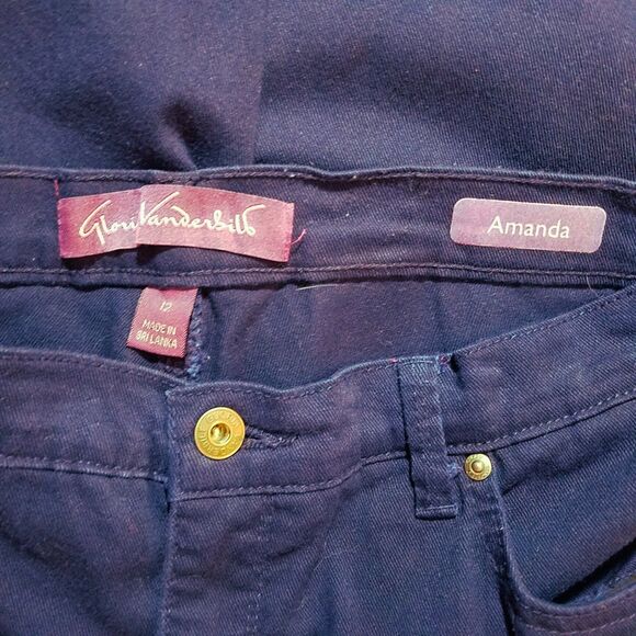 Gloria Vanderbilt Amanda Jeans Women's 12 Navy Blue Colored Blue Stretch 34x30.5 - Picture 4 of 4